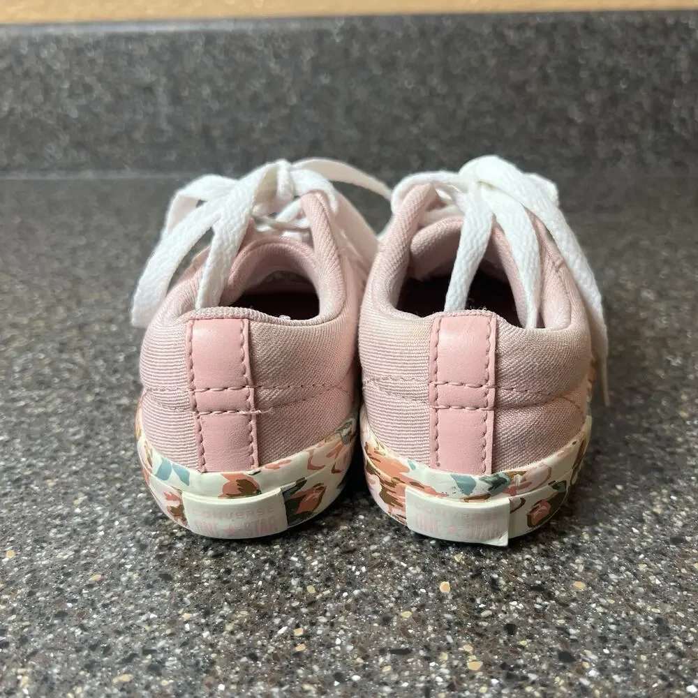 Converse One Star Pink Floral Sole Canvas Sneaker Girls Infant Sz 9 Lace Up Low